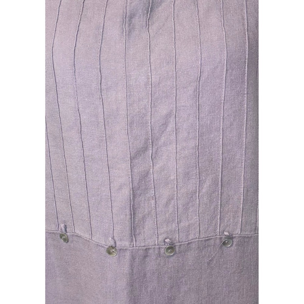 J. Jill Purple 100% Linen Pintuck Sleeveless Shift Dress XL Lavender Made in USA - Picture 10 of 11